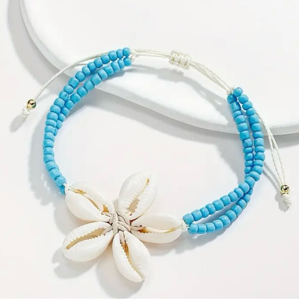 Boho Beach Style Shell & Beaded  Anklet - Picture 4 of 6